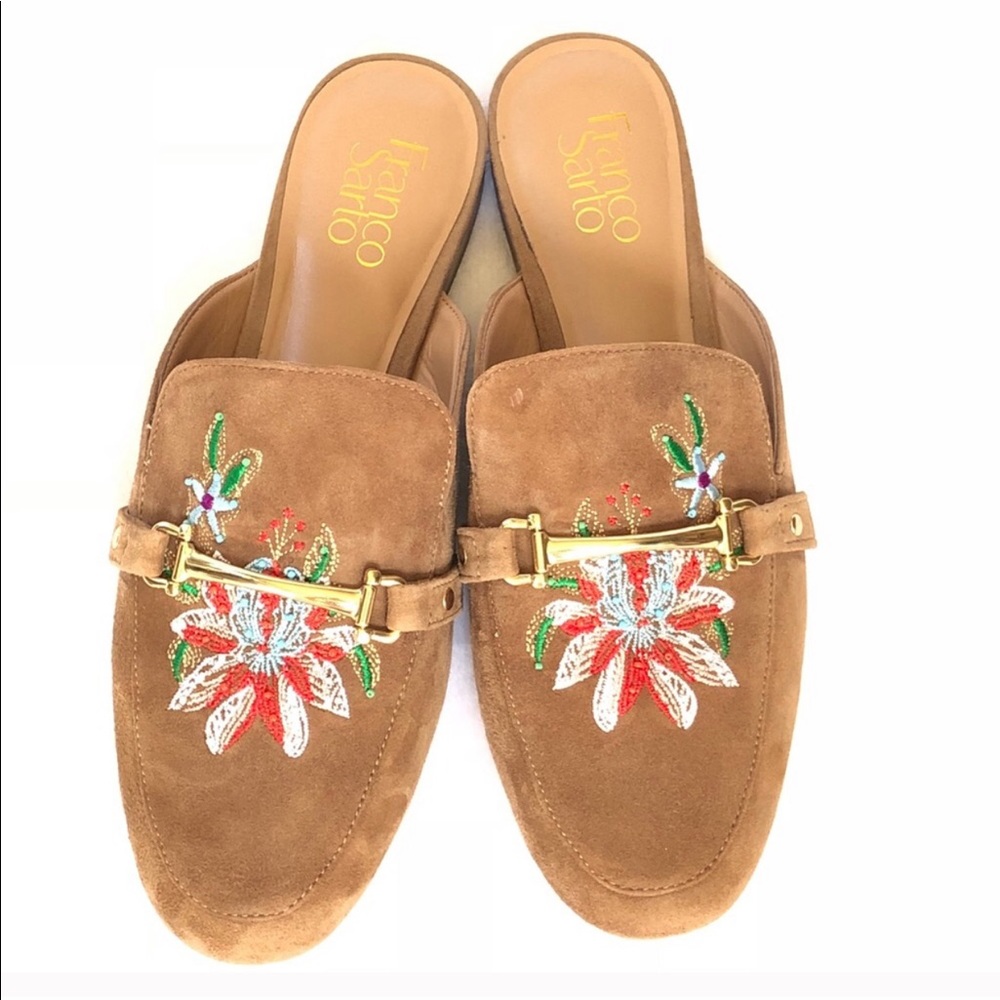 Franco Sarto embroidered mule 8.5